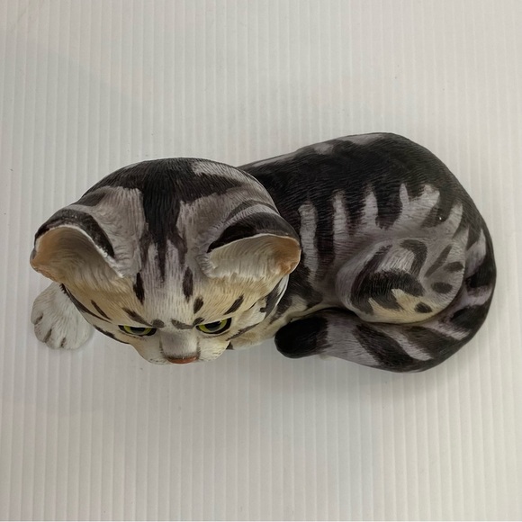Vintage 1984 Enesco Purebred Pets Grey/black Tabby Kitty By Kathy Wise Figurine - Picture 8 of 11